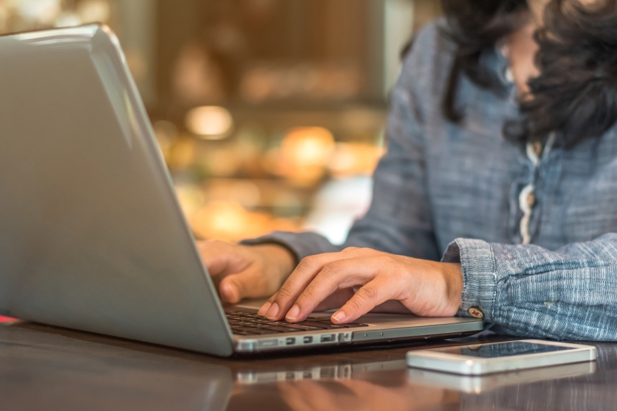 Lady on computer